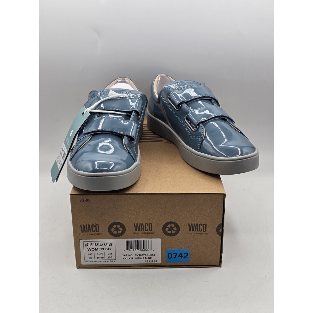 NIB Revitalign Orthotic Smoke Blue Solid Sneakers Malibu Bella Patent Size 8B